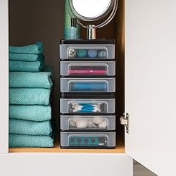 IRIS USA Plastic Stacking Desk Top 3-Drawer Storage