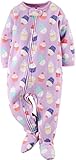 Carter's Baby Girls Footed Fleece PJ's (Purple Cupcake)