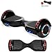 NHT Electric Hoverboard Self Balancing Scooter with Built-in Bluetooth Speaker LED Lights - Safety Certified For Adult Kids Gift (_Black)
