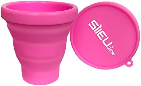 Folding Steriliser with Sileu Lid for Menstrual Cup Made in Medical Grade Reusable Silicone – Ideal For The Menstrual Cup, Pink