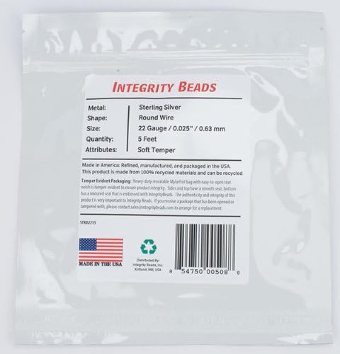 Sterling Silver 22 Gauge Soft Temper Round Wire - 5 Feet