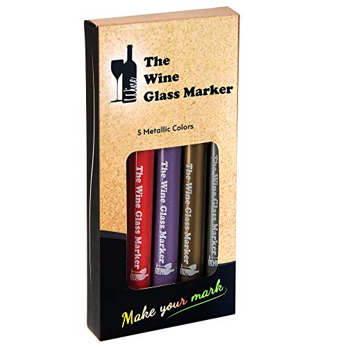 The Original Wine Glass Markers (Set of 5 Wine Markers) Lifetime