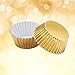 ULTNICE 100pcs Gold Foil Cupcake Liners Aluminum Thickened Baking Muffin Paper Cups Cases (Golden)