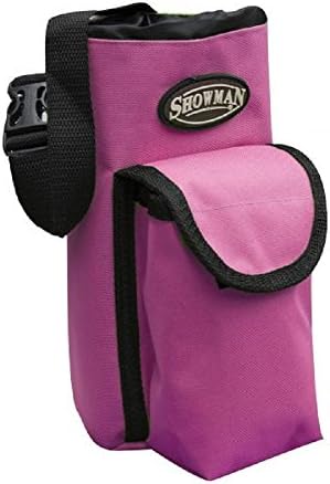Pink Nylon Insulated Cordura Trail Riding Water Bottle Cell Phone Carrier Bag with Pocket and Adjustable Carrier Strap