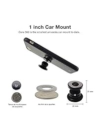 caseco Core 360 Soporte de coche universal para cualquier Phone, GPS, o pequeño Tablet: iPhone 7 Plus 6S se Samsung Galaxy S7 Edge S6 Samsung, LG S8 G6   Negro