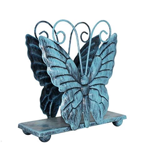 Owlgift Metal Butterfly Shaped Napkin Holder, Tabletop Paper Towel Dispenser, w/Freestanding Tissue Stand, Storage,Turquoise - Thumbnail 3