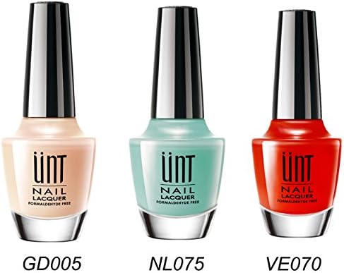 UNT Nail Polish Nail Lacquer Set, 3 Pcs Finger Nail Polish Enamel, 15ml/0.5oz (GD005+NL075+VE070)