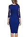 ANGVNS Women's V Neck Floral Lace Fitted Cocktail Evening Pencil Dress