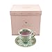 Pretty Little Teacups Cup and Saucer Set Green and Purple in Gift Box