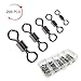 200PCS Fishing Connector, Rolling Bucket Swivels Stainless Steel Black Nickel, Connector Fishing Accessories #2#4#6#8#10