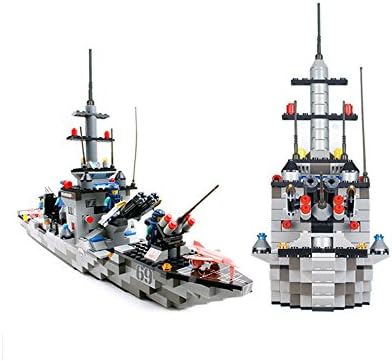 Woma Destroyer Ship Model Building Blocks of the Genuine Diy Children's Educational Force Assembled Fight Inserted Plastic Building Blocks Toys