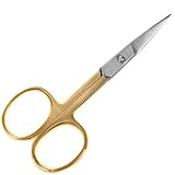 Nail Cuticle Scissors, Straight and Sharp with Brushed Matte Gold Handle, Best for Personal Grooming and Manicure Care for Healthy Hands and Feet, 4 Inch