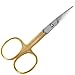 Nail Cuticle Scissors, Gold Handle Scissor, Best for Personal Grooming Manicure Care Healthy Hands and Feet, Multi Use for Trimming Bangs - Split Ends, Sharp Blade Brushed Matte Finish, 3 Choices