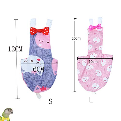 star sound source Waterproof Washable Reusable Bird Parrot Diaper Flight Suit Nappy,Soft Pet Pee Pad Suitable for Parrot Macaw, African Grey Budgie Parakeet, Cockatoos (Powder Rabbit L)