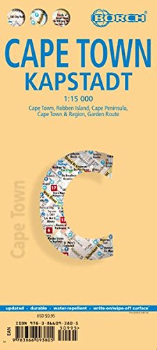 Cape Town borch 1/15: Cape Town, Robben Island, Cape Peninsula, Cape Town & Region, Garden Route (Borch Map)
