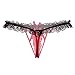KHUFUZI Women's Sexy Hollow Out Panties Underwear Cute Nightwear Sleepwear Soft Lingerie Undies For Wife Girlfriend (RedBlack)