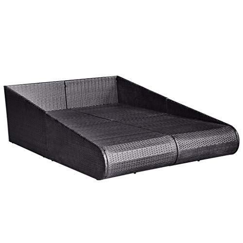 Tidyard Outdoor Liege Poly Rattan Sonnenliege Doppelliege Rattanliege Gartenliege | Lieferung beinhaltet:2 x Sitzpolster… – Bild 6