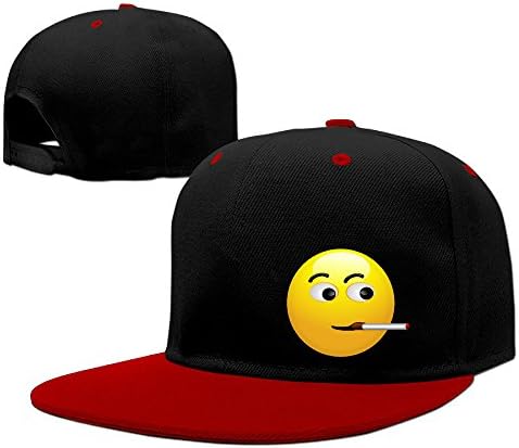 Adult Cotton Adjustablesmiley Contract Color Snapback Baseball Caps Hip Hop Red