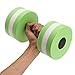 Water Dumbells,Eamber Aqua Fitness Barbells Exercise Hand Bars,Set of 2 Foam Dumbbells (Green)