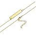 LOYALLOOK Stainless Steel Gold Tone Initial Bar Necklace Alphabet Pendant Necklace 16