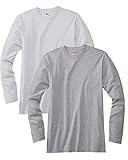 Hanes Men's 2 Pack Long Sleeve Nano T-Shirt - 1 Ash / 1 Light Steel - X-Large