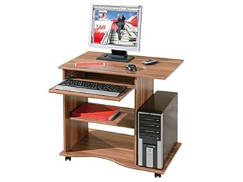 Inter Link Schreibtisch Computertisch Laptoptisch Arbeitstisch Büromöbel MDF Walnuss Nachbildung