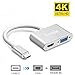 Tuwejia USB-C to HDMI VGA Adapter, Thunderbolt 3 USB Type-C to VGA HDMI 2 in 1 4K UHD Dual Screen Display with Large Projection Compatible MacBook Pro 2018/2017/2016, iPad Pro/MacBook Air 2018