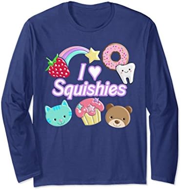 Unisex I Love Squishies Long Sleeve Tee Squishy Collector 2XL Navy