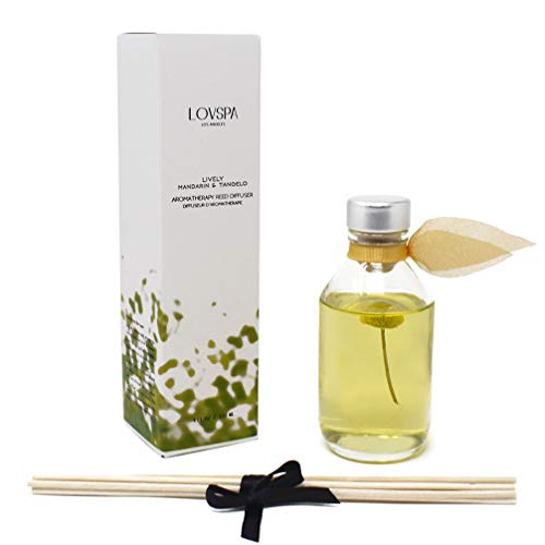 LOVSPA Lively Mandarin Tangelo Reed Diffuser | Refresh Your Home with This Cheery Scent. Juicy Mandarin Orange, Minneloa Tangelo, Papaya & Lemon Water