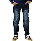 Leo&Lily Big Boys' Kids' Husky Rib Waist Stretch Denim Jeans Pants