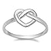 Women's Infinity Knot Heart Promise Ring New 925 Sterling Silver Band Size 8
