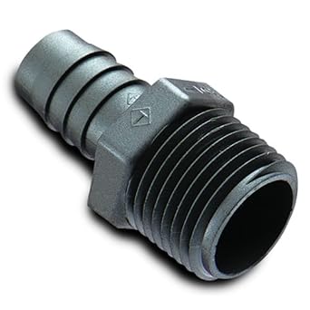 (2 Pack) 3/4 Inch Hose ID Black HDPE Barbed Plastic Connector Fittings