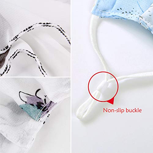 Outdoor Women\'s Sun Protection Anti-Dust Bandanas Cycling Chiffon Face Cover Multifunctional Scarf Mask (White-Heart)