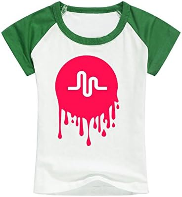 Justfly Unisex Toddler Cotton Musically Melting Raglan Crew Neck T-shirt XL LightGreen