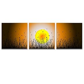 3 Panel Beautiful Moonlit Night Pictures Home Wall...