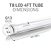 Hyperikon T8 T10 T12 LED Light Tube 4FT, 18W (40W-50W Equiv.), Dual-End Powered, Ballast Bypass, F48T8 Fluorescent Replacement, 2240 Lumens, 5000K, Frosted, Garage, Warehouse, Shop Light - 4 Pack