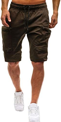 Mens elastic drawstring cargo shorts Clearance