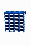 Triton Products 3-210BWS LocBin 26 Piece Wall Storage Unit with 5-3/8 Inch L x 4-1/8 Inch W x 3 Inch H Blue Interlocking Poly Bins, 24 CT, Wall Mount Rails 8-3/4 Inch. L with Hardware, 2 pk