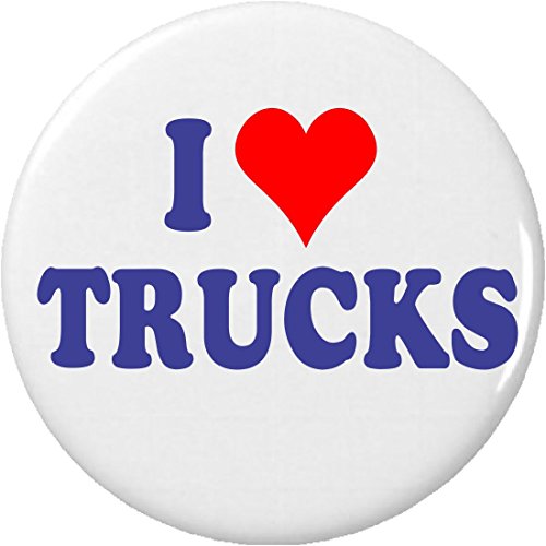 I Love Trucks Pinback Button Pin - Heart Truckers President Donald Trump (1.25