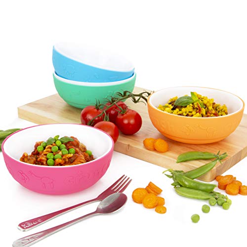 image for Jervis & George Kids Tempered Glass White Bowls with Silicone Sleeve �
