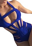 Nulibenna Women's Bandage Halter One Piece Bikini Cut Out Bathing Suit