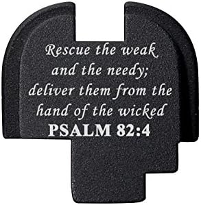 NDZ Performance Rear Slide Cover Back Plate for Springfield Armory XDS 9MM .40 S&W .45 ACP Laser Engraved Hardcoat Anodized Aluminum in Black - Bible Psalm 82:4