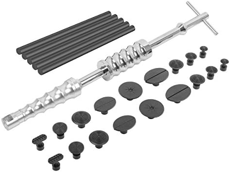 Car Dent Repair Tools Dent Lifter Paintless Removal Kit PDR Puller Grip PRO Slide Hammer T Bar Tool + 18pcs Glue Puller Tabs 5pcs Glue Sticks for Vehicle SUV Car Auto Body Hail Damage Remover