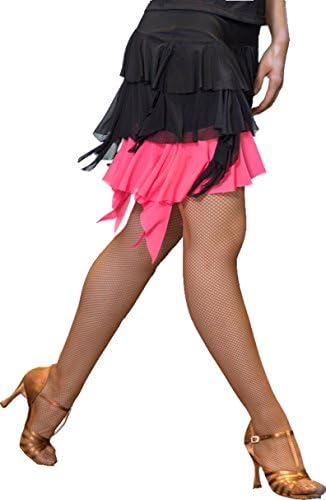 JS CHOW Black Fushia Ladies' Latin Salsa Tango Chacha Practise Dance Skirt (S)