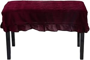 TUOREN Universal Piano Stool Chair Bench Dust Protective Cover for Piano Dual Seat Bench (Deep Red)