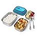 Stainless Steel Bento Lunch Box Food Container Storage 3 In 1 Leak Proof. Healthy Takeaway - Kids - Adults For Outdoor Meals. BONUS Stainless Steel Cutlery Included