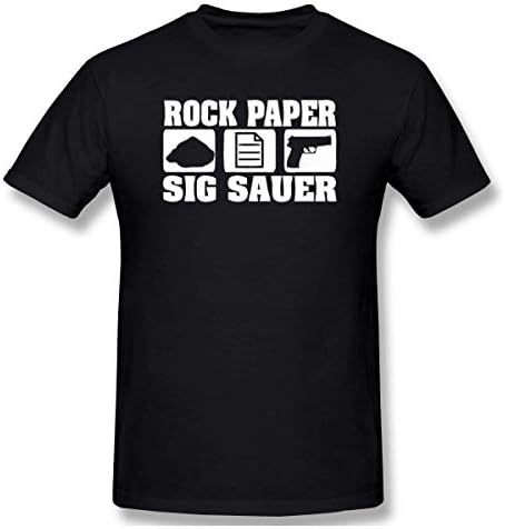 Rock Paper Sig Sauer 1 Mens Crew Neck T-Shirts Short Sleeve Cotton
