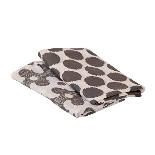 Bacati Ikat Lilac/grey Dots/leopard Swaddling Muslin Blankets Set of 4