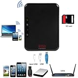 EZOPower Personal Wifi Wireless Router / Power bank Charger / USB and SD Card Reader for Tablet Cellphone and more