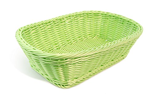Colorbasket 31404-202 Rectangular Food Basket, Water Resistant, Microwave Safe, BPA Free, Lime Green, Set of 3